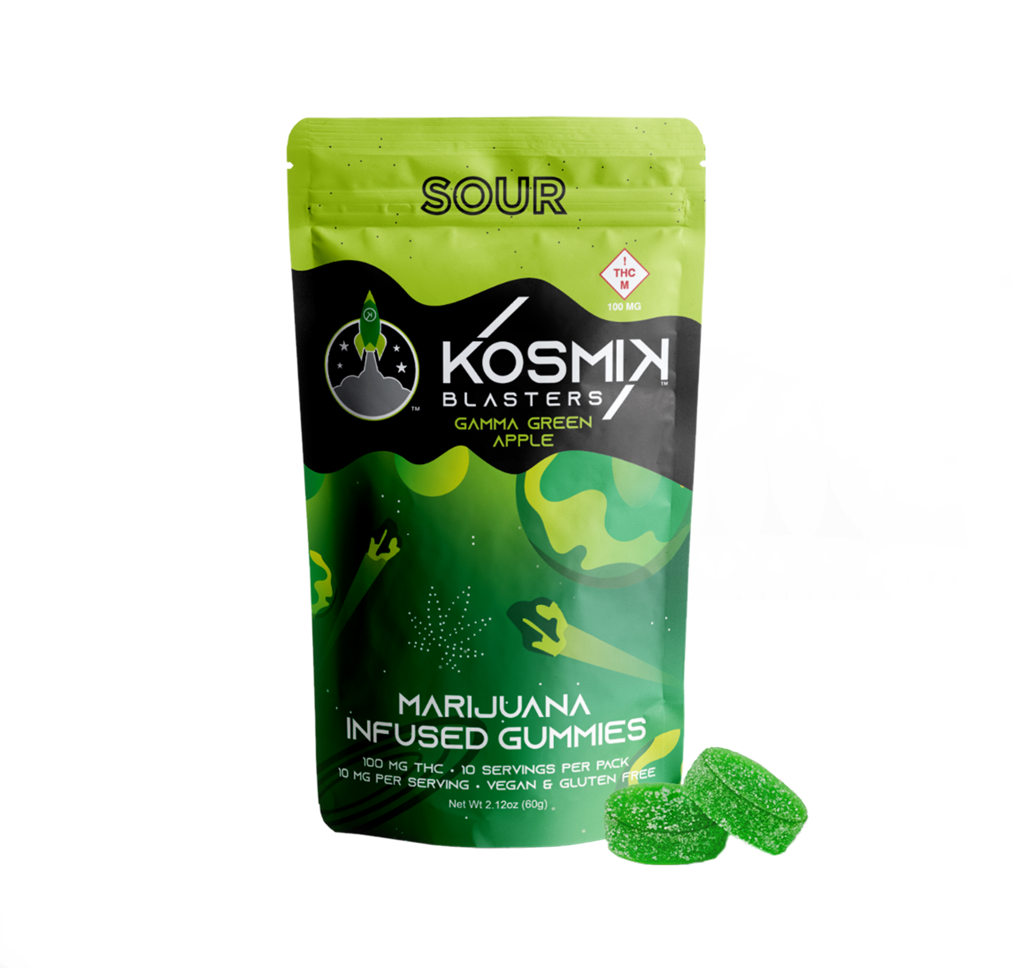 Photograph of product: Sour Gamma Green Apple | 100mg Gummies