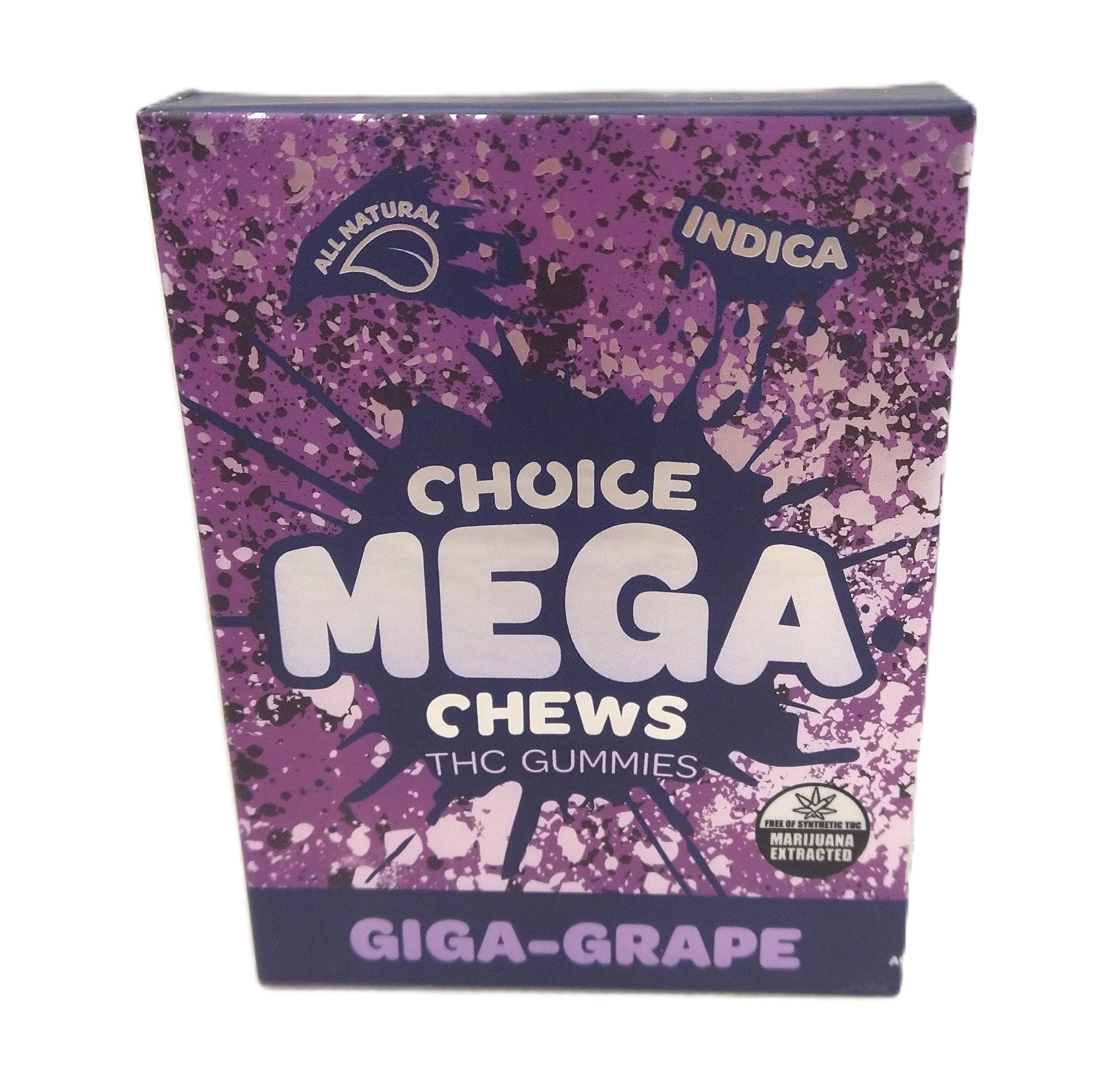 Photograph of product: Choice | Giga Grape | Mega Chew Infused Gummy | 200mg (2pk) | Oui'd