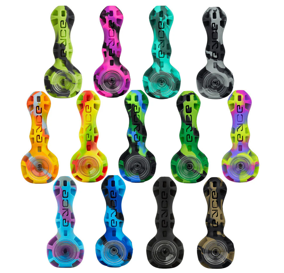 Photograph of product: EYCE Spoon - Silicone Pipe w/Glass Bowl - Assorted Colors