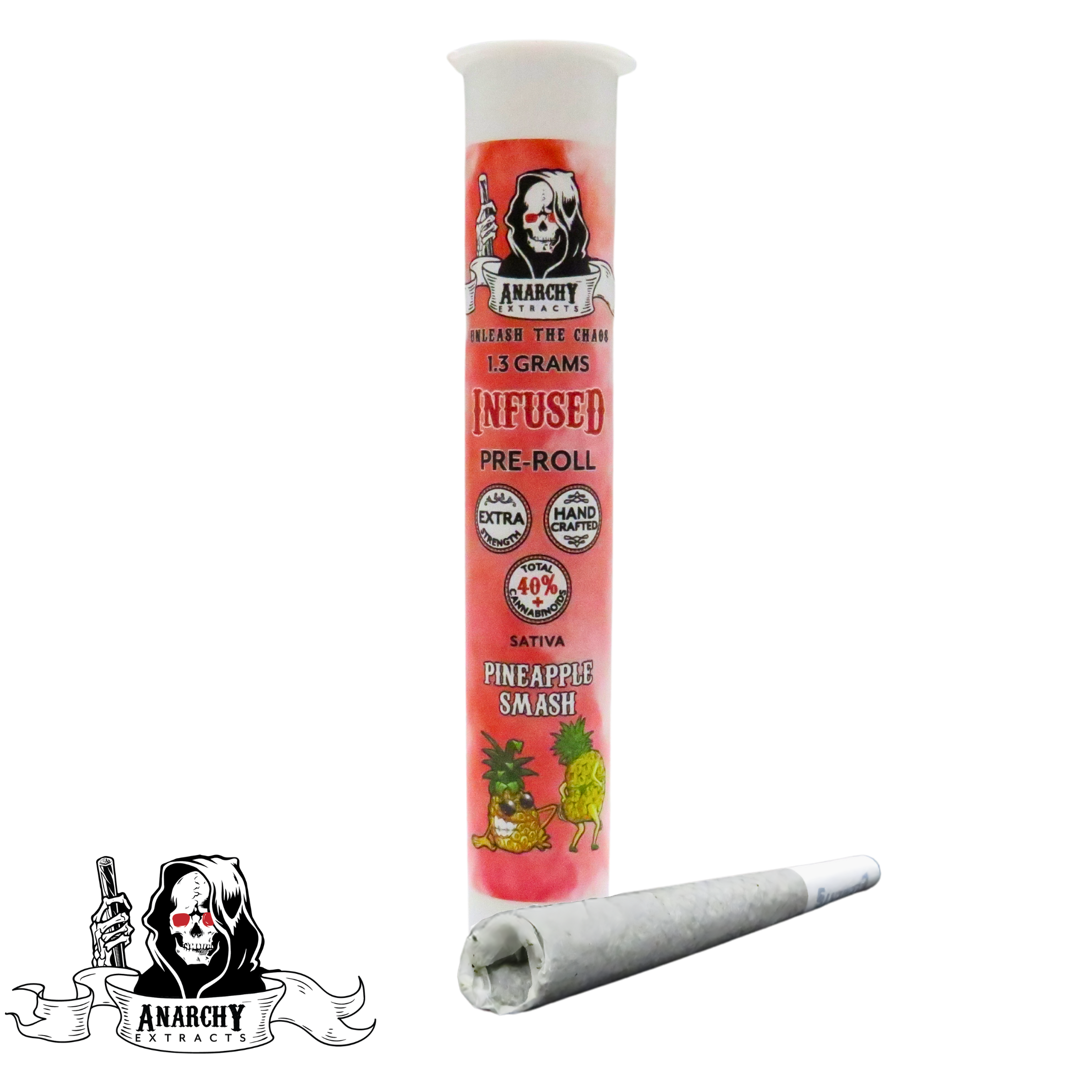 Photograph of product: Anarchy Extracts - 1.3g Infused Preroll - Pineapple Smash Oui'd