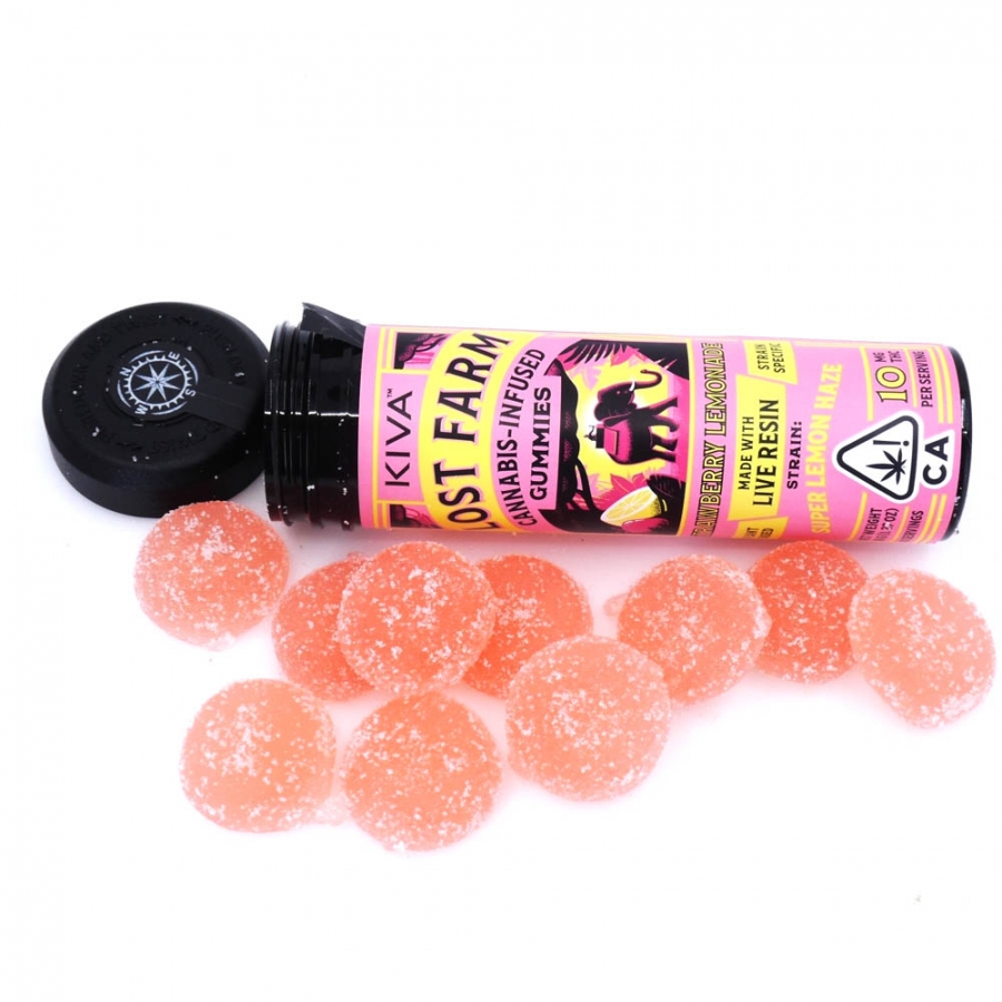 Photograph of product: STRAWBERRY LEMONADE SUPER LEMON HAZE 100MG 10 PACK LIVE RESIN GUMMIES