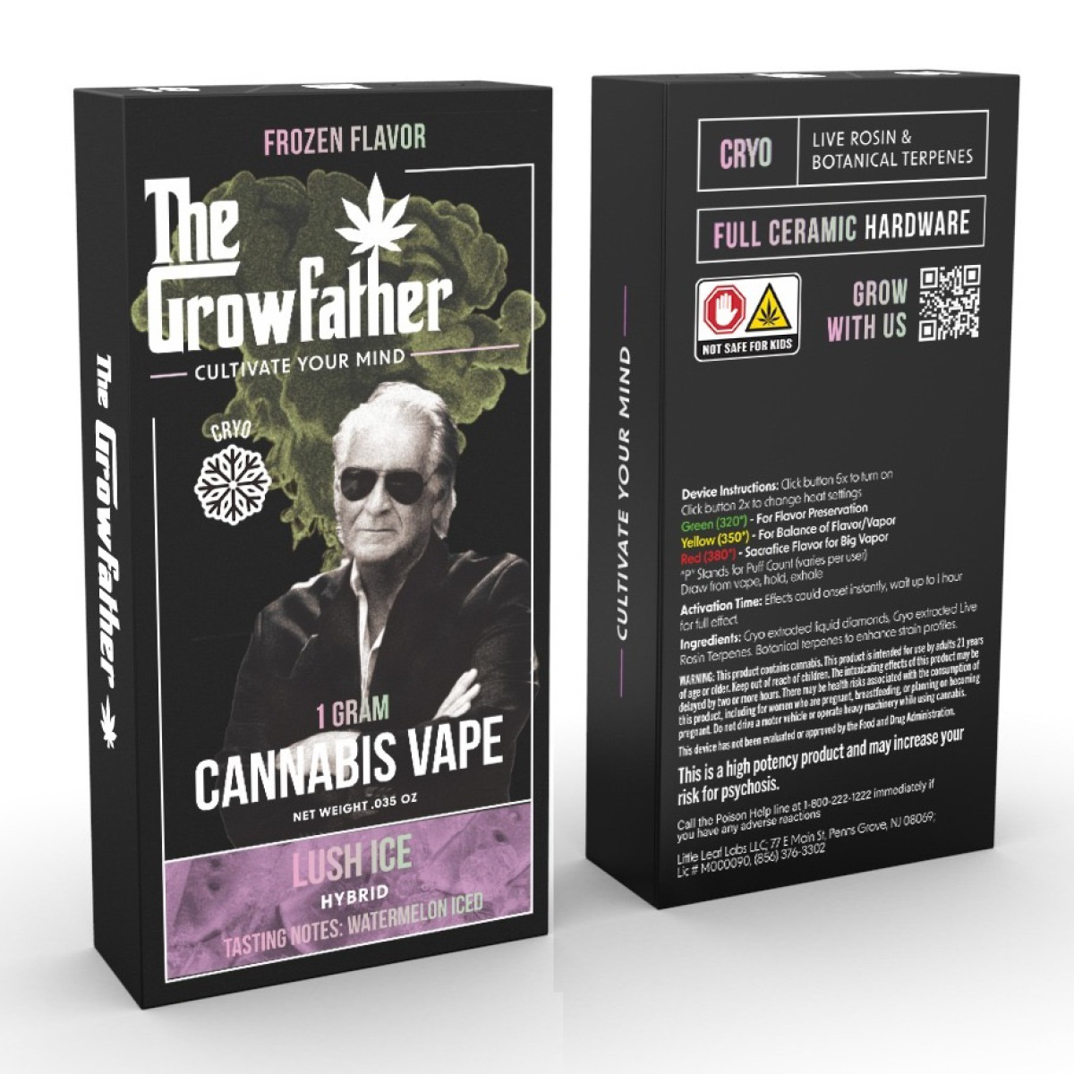 Photograph of product: The Growfather - Lush Ice | Cryo Liquid Diamond - 1g Disposable Vape