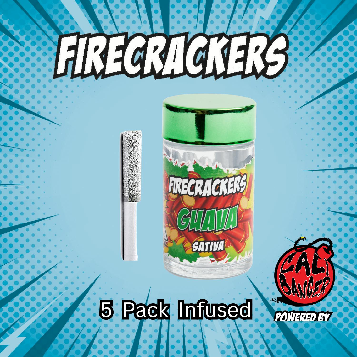 Photograph of product: Firecrackers 5pk Diamond Infused Prerolls - Grape Krush