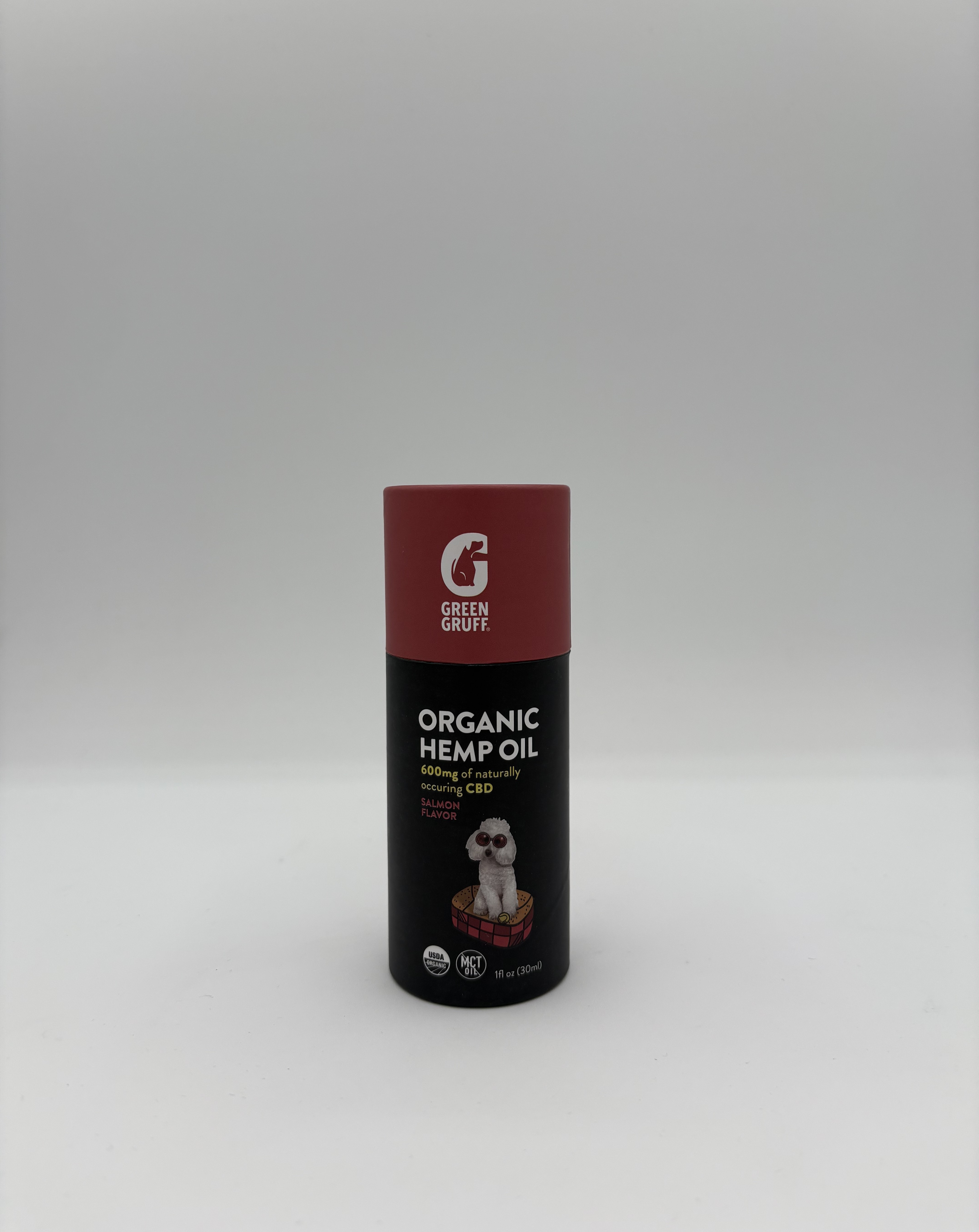 Photograph of Product: Green Gruff | Organic Hemp Oil | Salmon Flavor | Tincture for Dogs | 600mg CBD