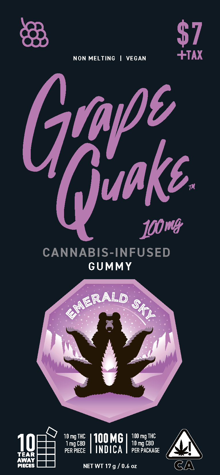 Photograph of product: Grape Quake Oui'd - 100mg Single Gummy | Emerald Sky