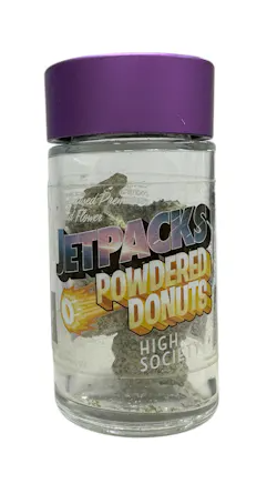 Photograph of product: High Society Powdered Donuts | Infused Flower | Hybrid | Jetpacks - 3.5g