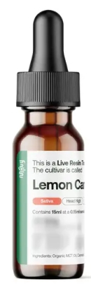 Photograph of product: MFNY Live Resin Tincture | 11.7mg TH-oui per serving | Oui'd Lemon Cane