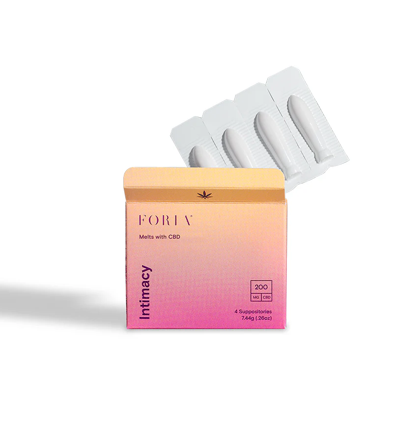 Photograph of product: Foria Intimacy Melt Suppositories 50mg CBD 4 Pack