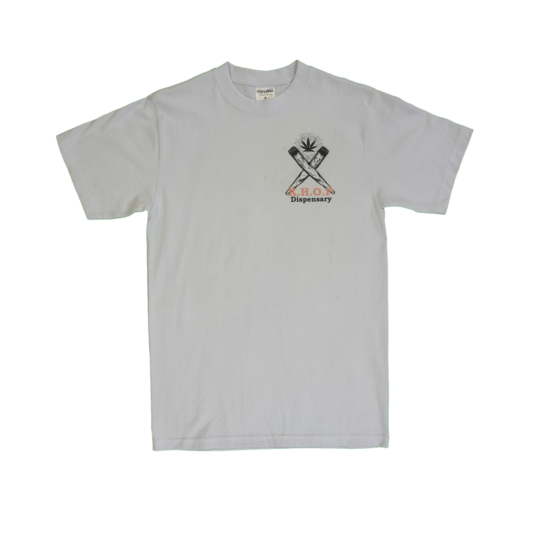 Photograph of product: T-Shirt | Double Sided | KHOF Dispensary S/S | White | S-XXL