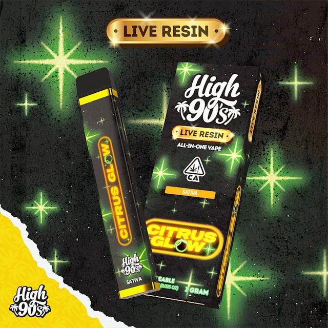 Photograph of Product: Citrus Glow Live Resin 1g All-In-One Vape - 