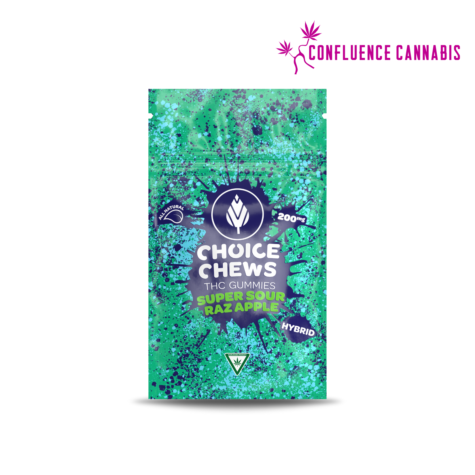 Photograph of product: Super Sour Raz Apple Choice Chews (High Dose)