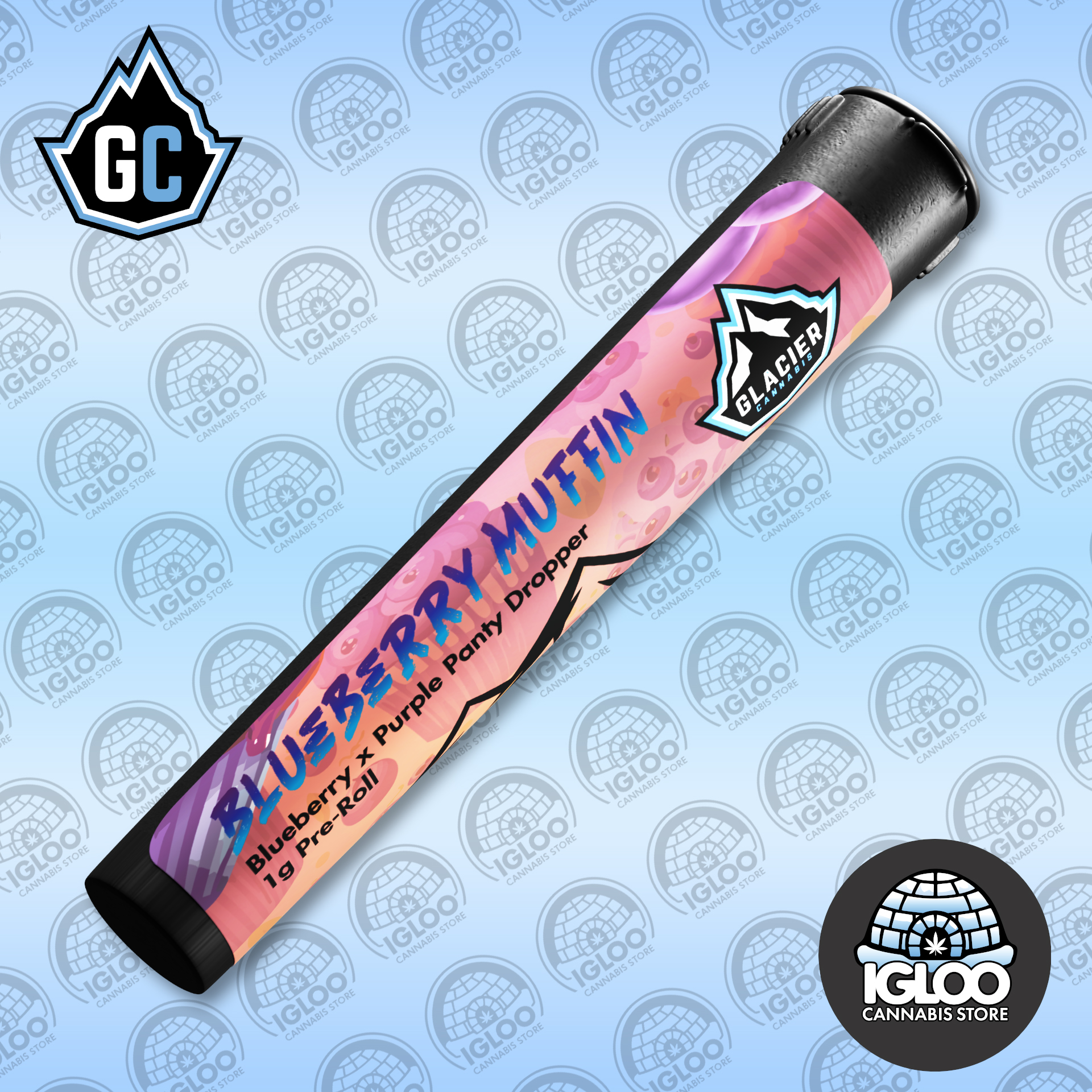 Photograph of product: Glacier | Pre-Roll | Blueberry Muffin (1g)