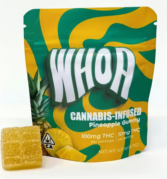 Photograph of product: WHOA Pineapple Hybrid Gummies 100mg