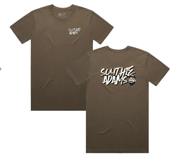 Photograph of product: Southie Adams Logo Tee XLG Walnut