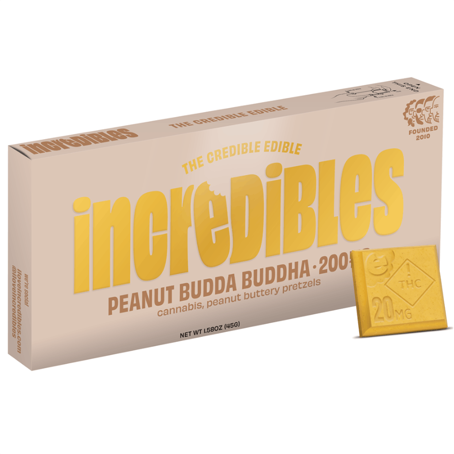 Photograph of product: INCREDIBLES - PEANUT BUDDA BUDDHA 10pc Bar 1000mg - MED