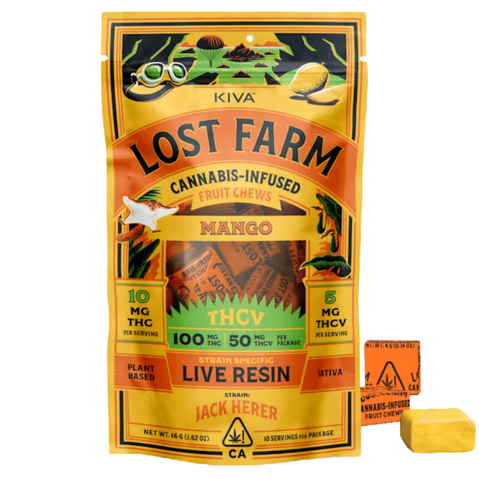 Photograph of product: MANGO LIVE RESIN THCV FRUIT CHEWS (2:1 THC:THCV)