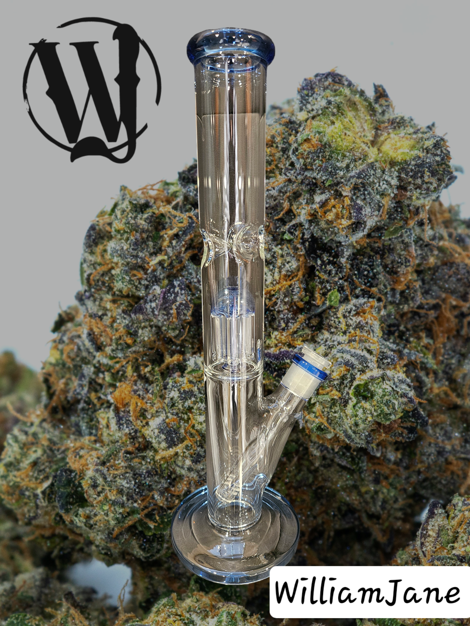 Photograph of product: Blue Straight Tube Water Bong