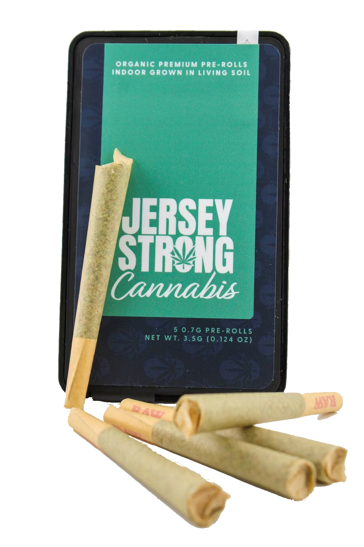 Photograph of product: Jersey Strong | Durban Poison | Pre Roll 5 Pack | 3.5g