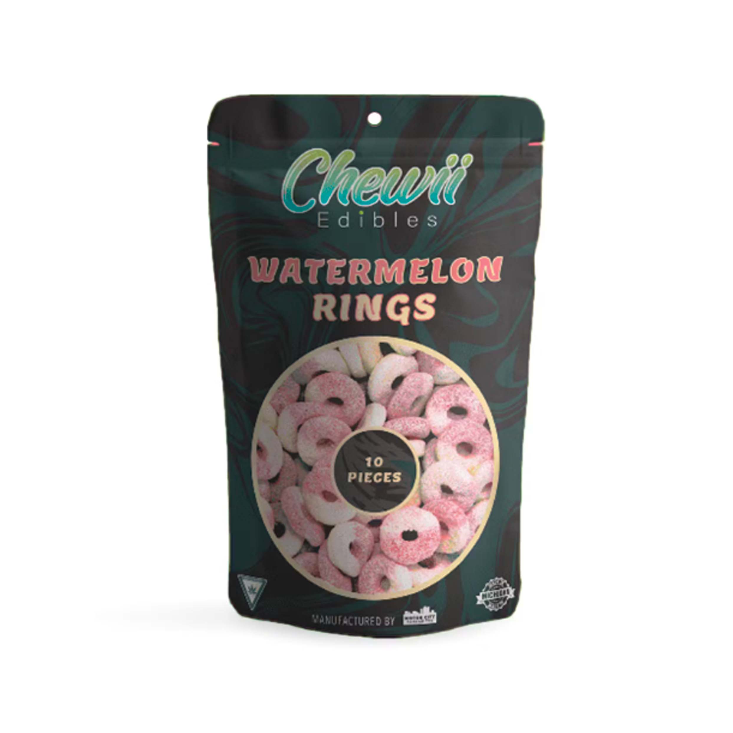 Photograph of product: Chewii Fast-Acting Watermelon Gummy Rings 200mg Rec