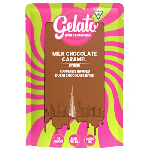 Photograph of product: AU Gelato: Milk Chocolate Caramel Dubai Bar 1x200mg