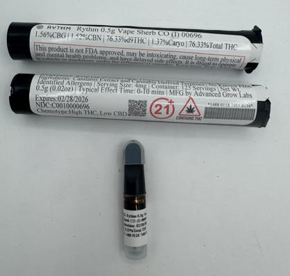 Photograph of product: Rythm 0.5g Vape Sherb CO (I) 00696