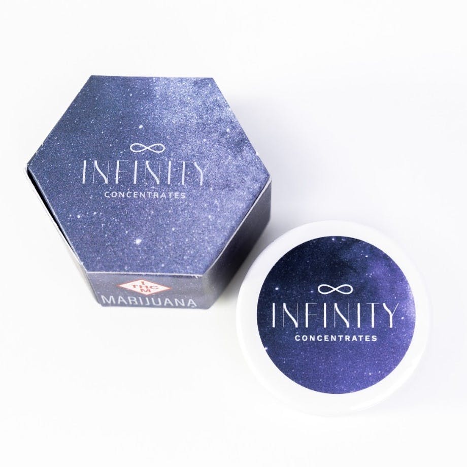 Photograph of product: INFINITY - BADDER LIVE - 1G - SOUR GMO COOKIES - HYBRID