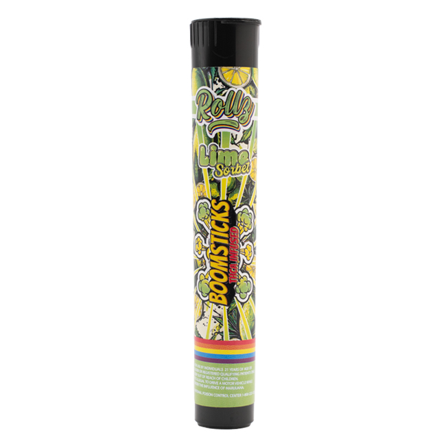 Photograph of product: Rollz | BoomSticks | Lime Sorbet | 1G thcA Infused Pre-Roll