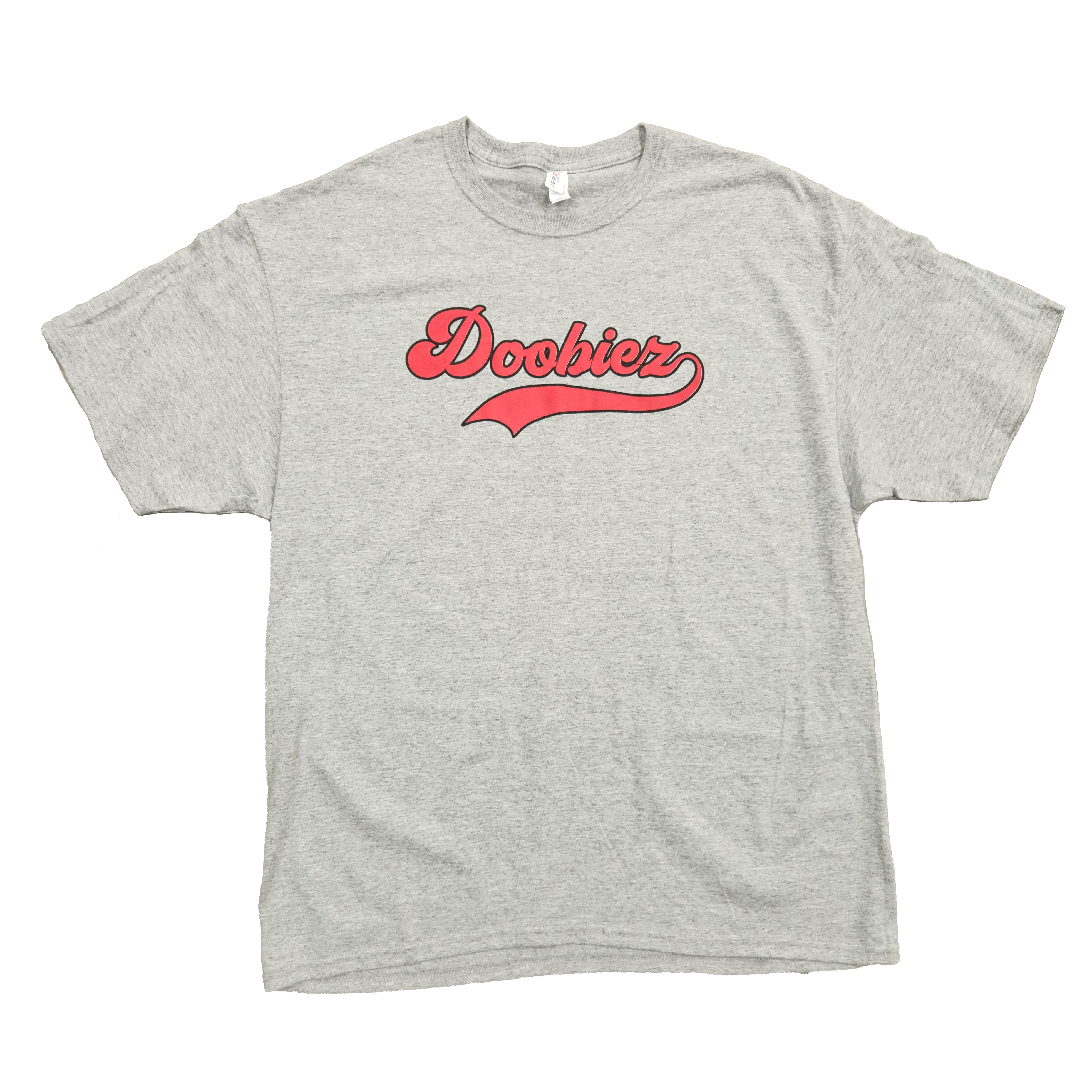 Photograph of product: Doobiez Logo Tee - Red on Grey
