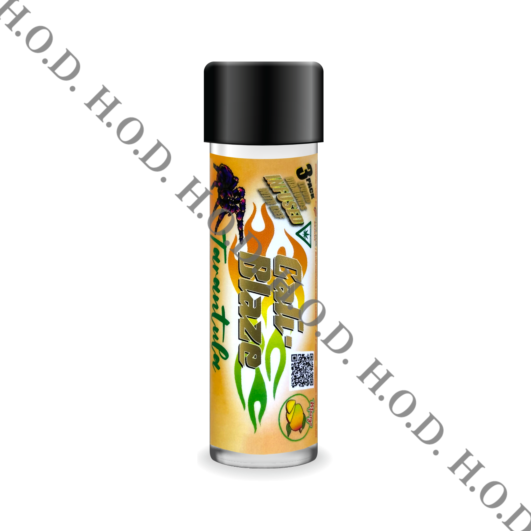 Photograph of product: Cali-Blaze Mango Tarantula Infused Pre-Roll 1g 3 Pack