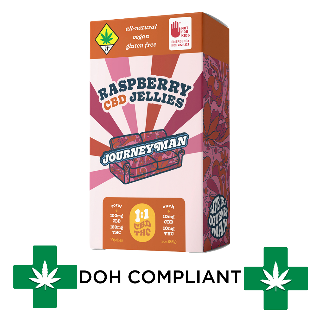 Photograph of product: DOH | Raspberry 1:1 CBD Jelly Chews | 10pk