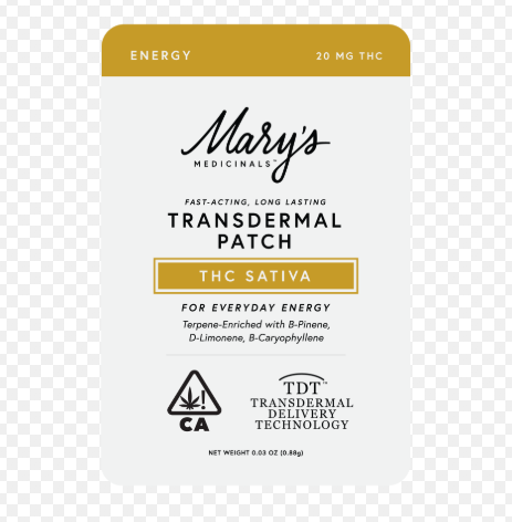 Photograph of product: Marys Medicinal's | Energy Patch 20mg   20 Mg