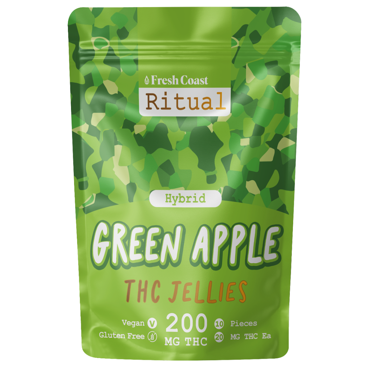 Photograph of product: Ritual Green Apple Jellies Gummies 200mg Rec