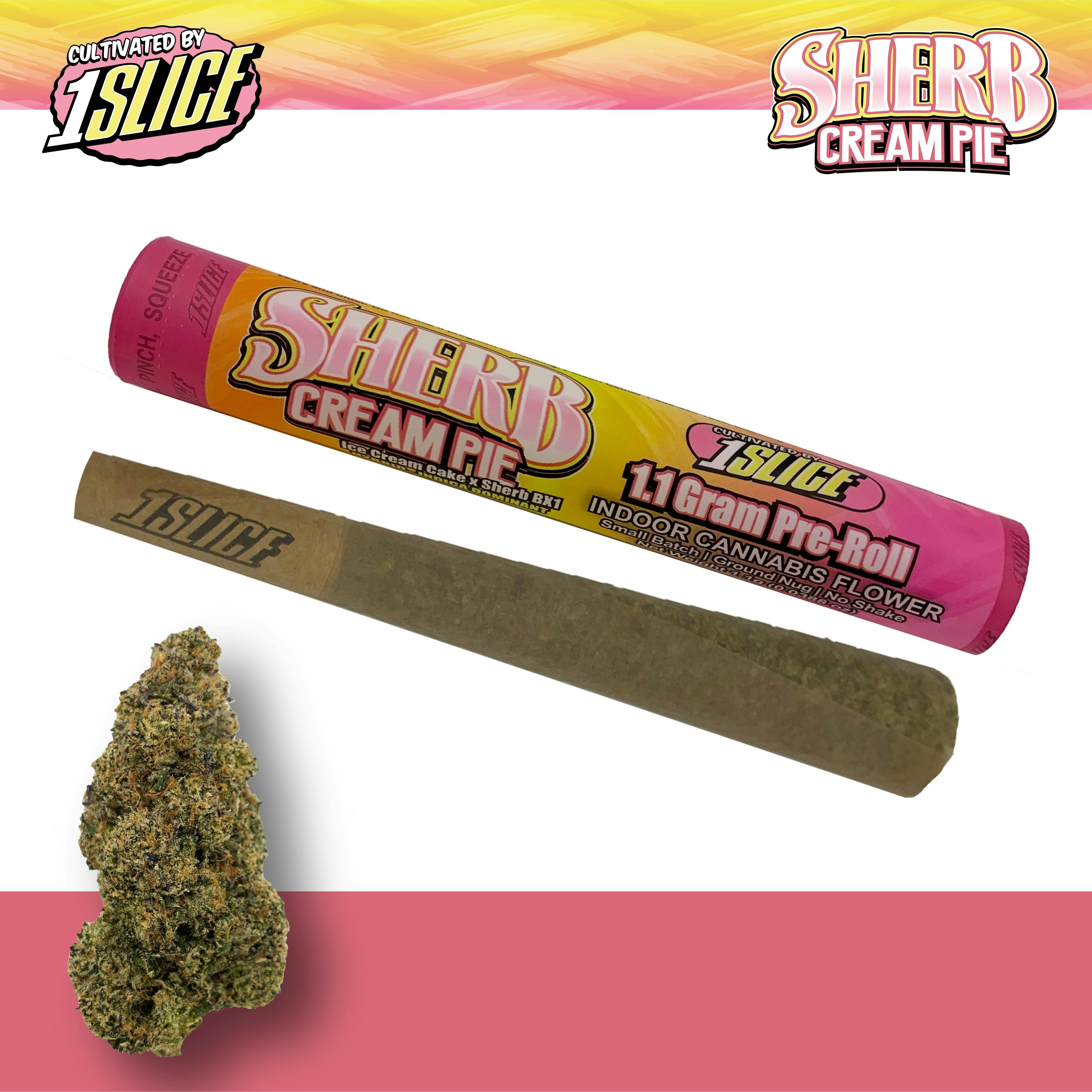 Photograph of product: 1SLICE Sherb Cream Pie Preroll 1.1g