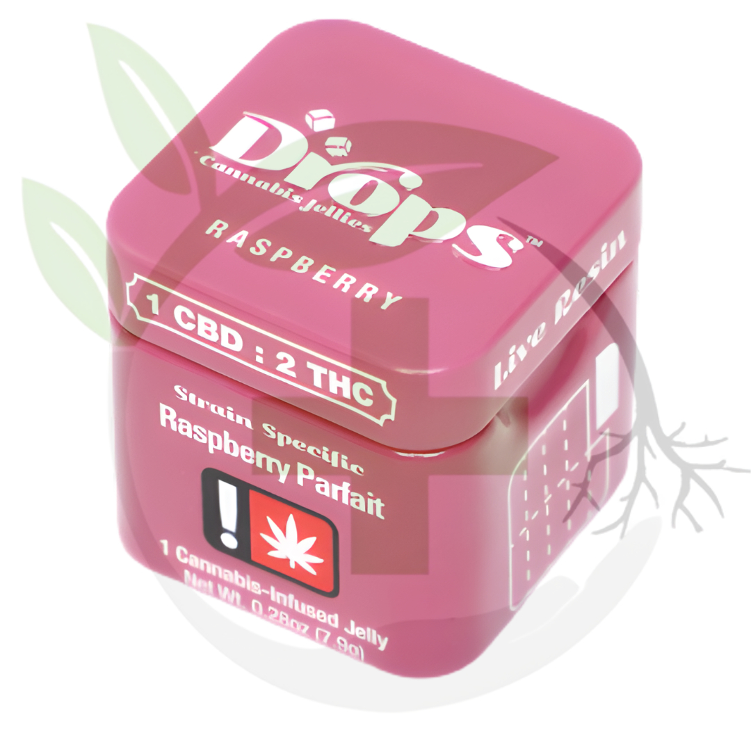 Photograph of product: *Gummy - TF - Drops - 2pc - GLS - Raspberry