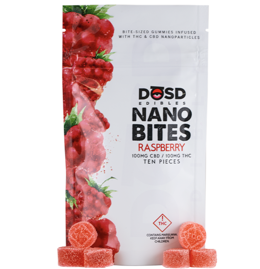 Photograph of product: DOSD Nano Bites Gummies Raspberry (1:1) (I) 250mg