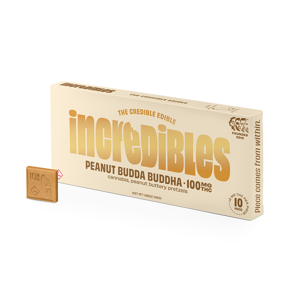 Photograph of product: PEANUT BUDDA BUDDHA CHOCOLATE BAR | 100MG