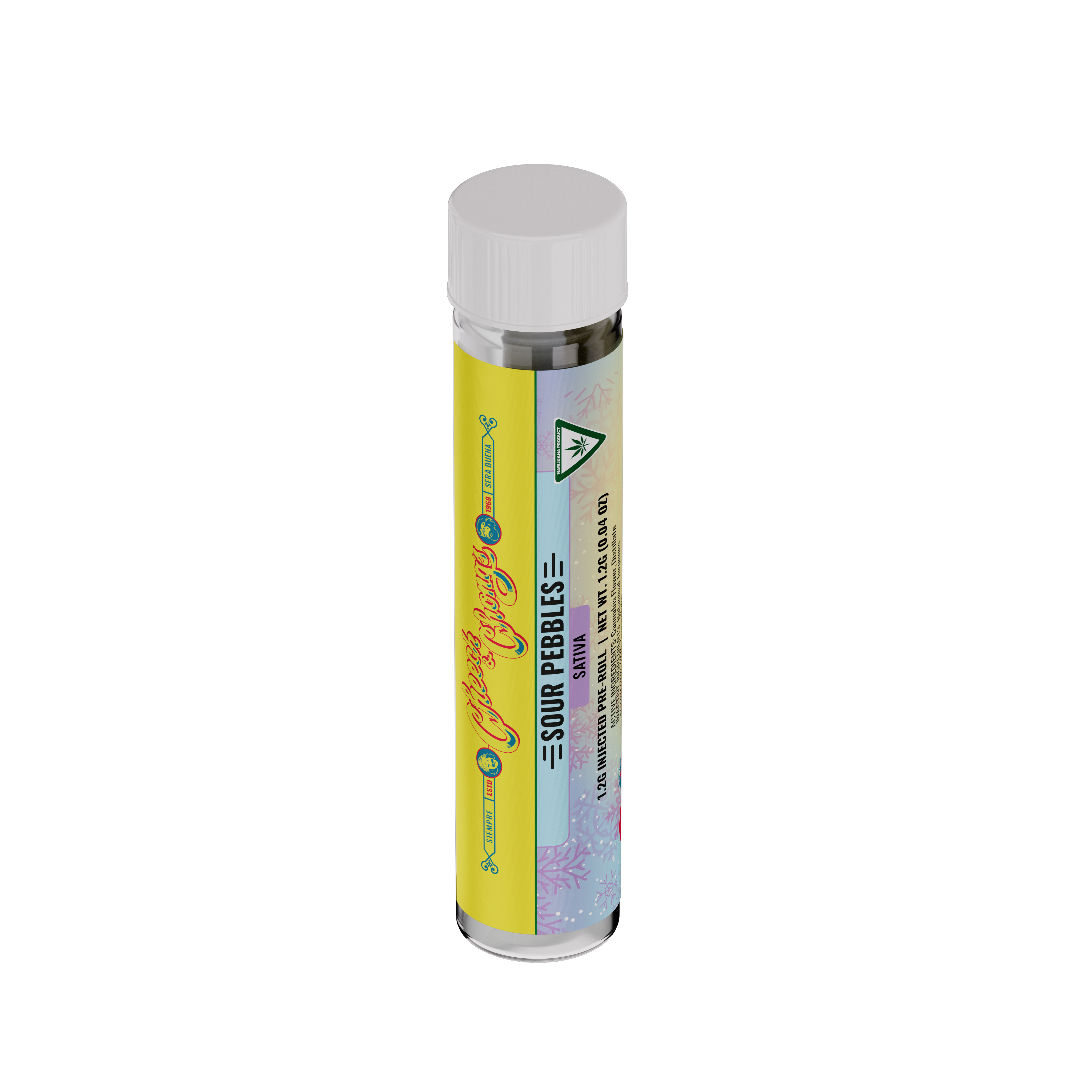 Photograph of product: Cheech & Chong | Sour Pebbles | 1.2G Distillate/Terp Infused Pre-Roll