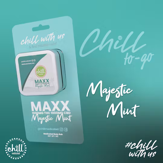 Photograph of product: Majestic Mint Chill To-Go Body Rub | Chill Medicated | 5g