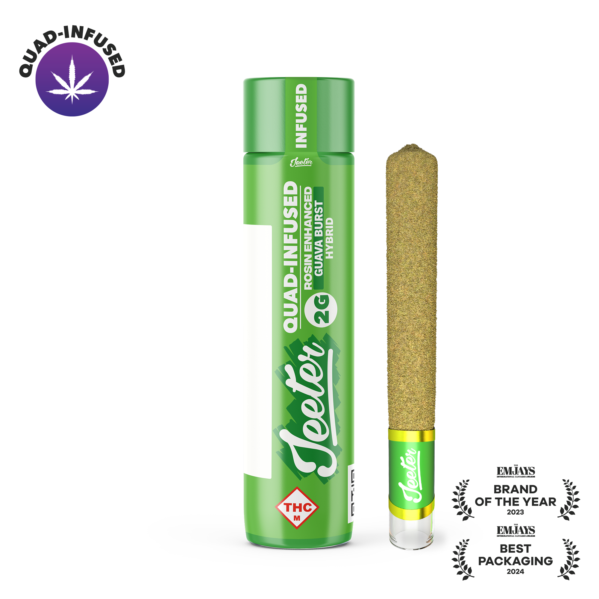 Photograph of product: Guava Burst Quad-Infused XL Jeeter Joint | 2g