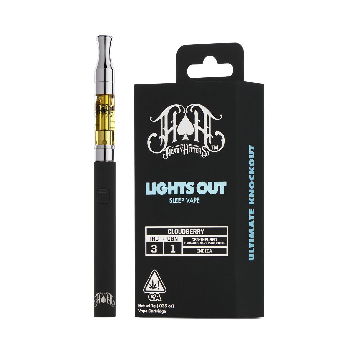 Photograph of Product: Cloudberry | Indica - Lights Out CBN Sleep - 1G Vape Cartridge