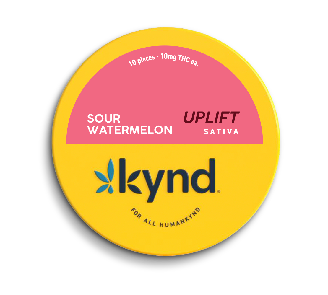 Photograph of product: Kynd Uplift Sour Watermelon (S) Gummies 10mg 10pk