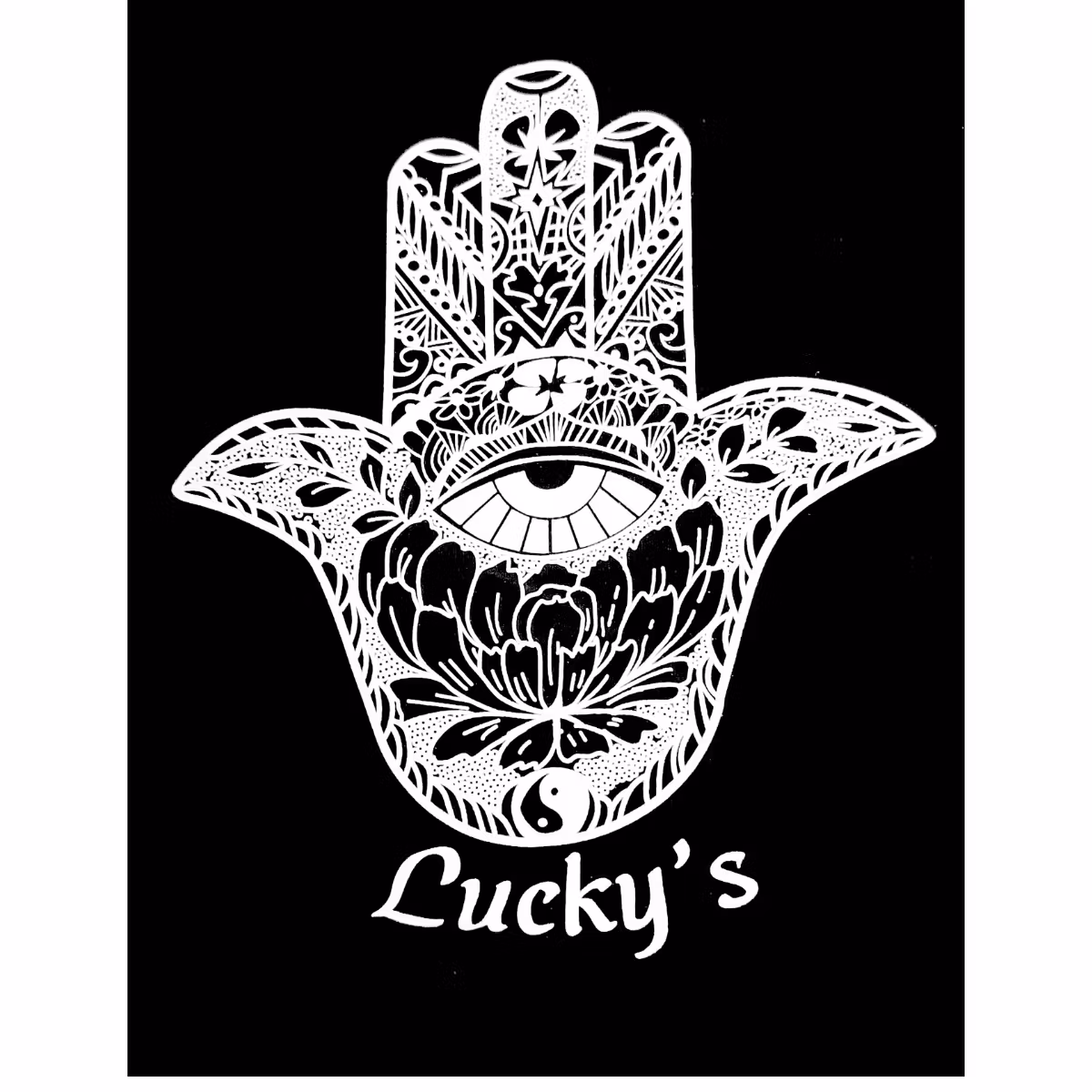 Photograph of product: LUCKYS SACRED HAMSA TSHIRT - MENS (L)