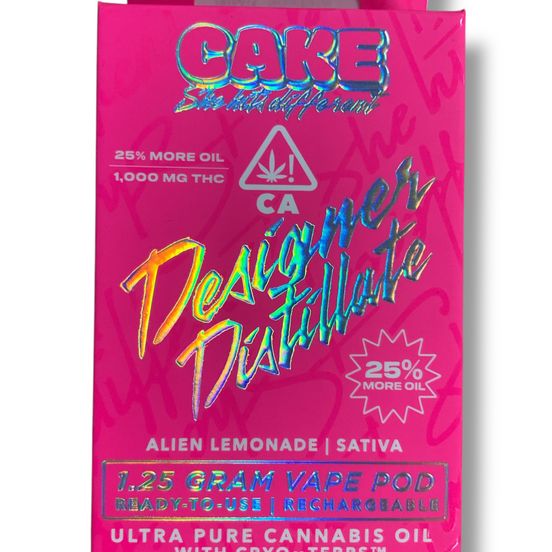 Photograph of product: Cake - Alien Lemonade 1.25g Rechargeable Designer Distillate - 