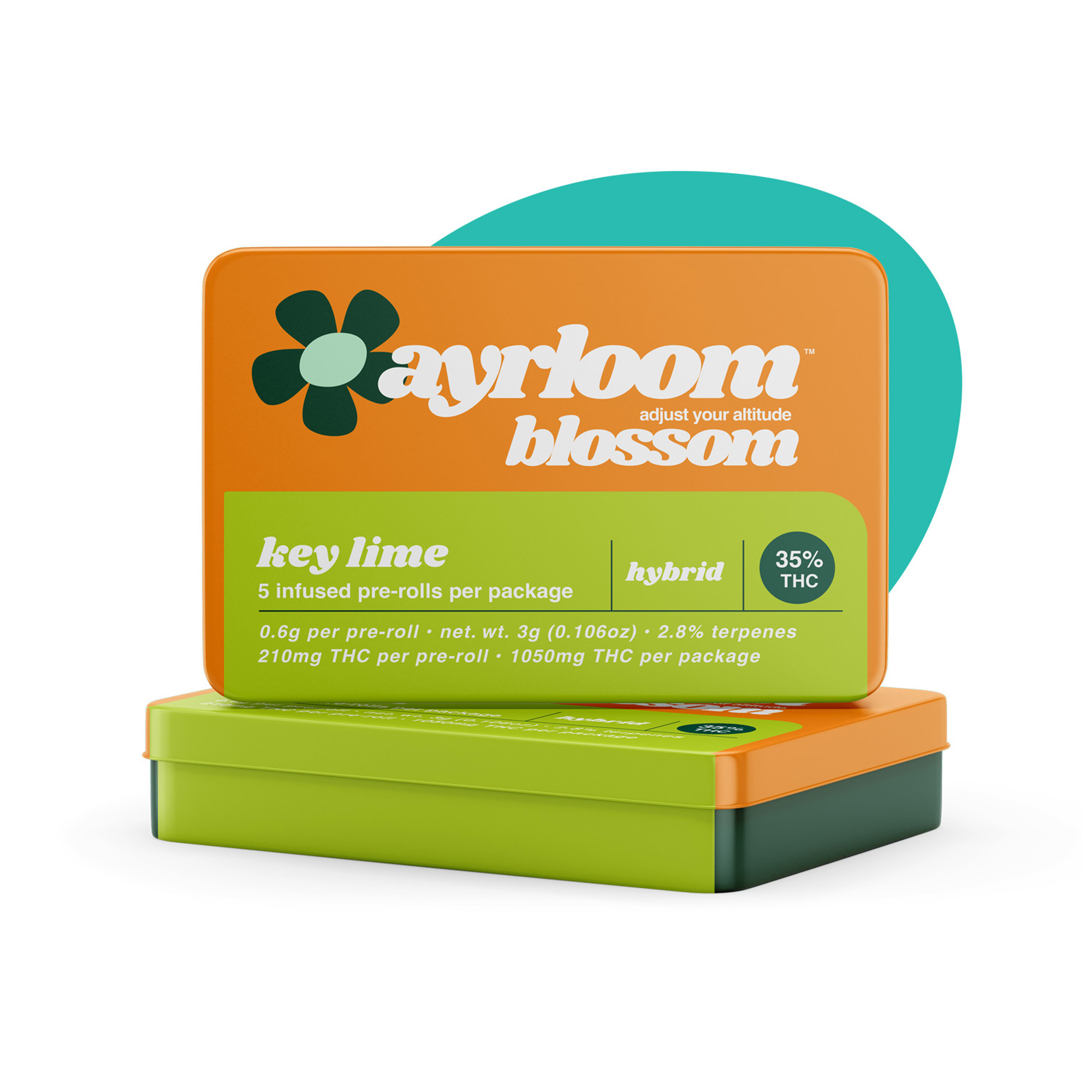 Photograph of product: Ayrloom | Key Lime | Infused Pre-Roll | 5 Pack | 3g (H)