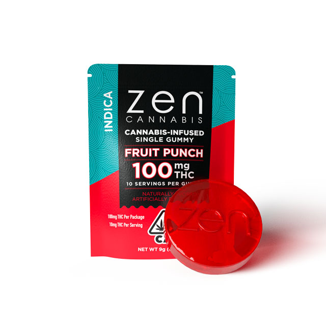 Photograph of product: Zen Oui'd | Single - Oui'd Fruit Punch Gummy | 100mg