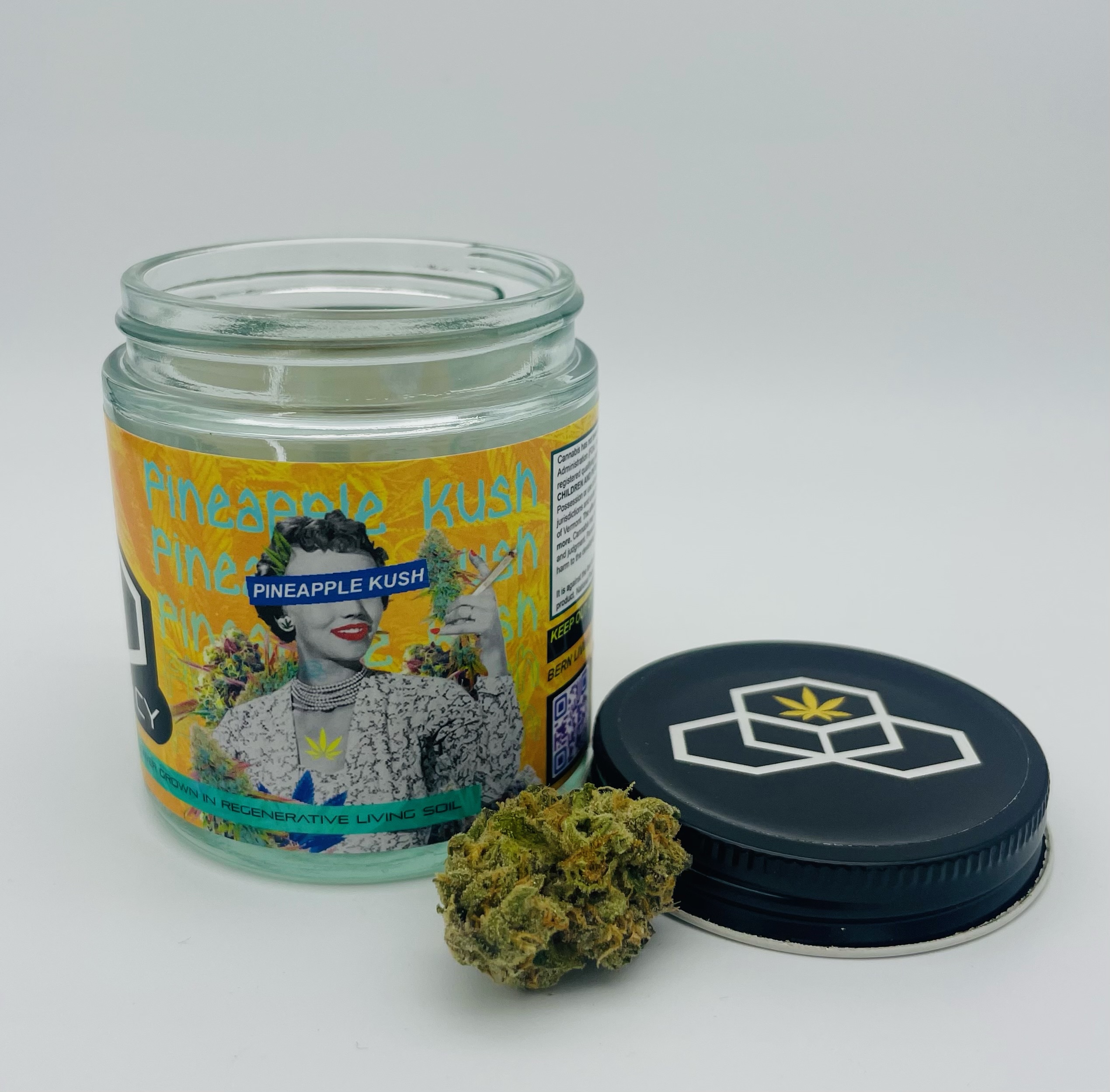Photograph of product: Bern Legacy | Pineapple Kush | Flower | 3.5g | 21.32% TH-oui