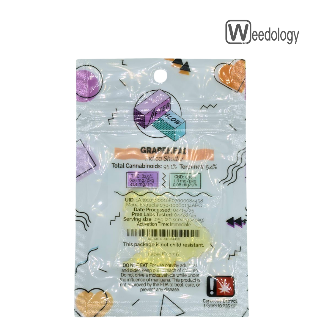 Photograph of product: After Glow 1g GRAPEHEAD Shatter