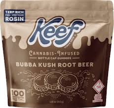 Photograph of product: Keef Gummies Bubba Kush Root Beer 100mg 10pk