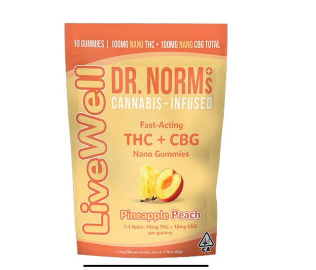 Photograph of product: Livewell | Pineapple Peach | 100mg Gummies