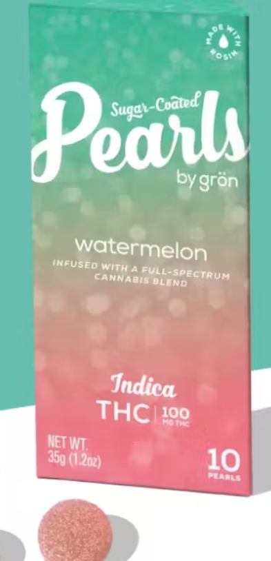 Photograph of product: Grn Pearls 10pk/100mg- Watermelon
